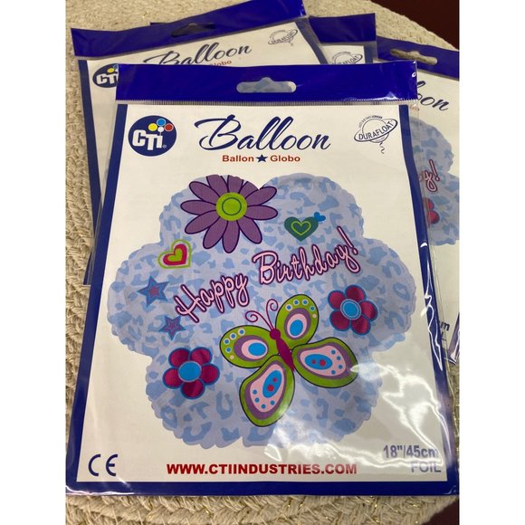 Lot of 5 CTI Industries Foil Inflatable Balloon 18” Happy Birthday - Picture 2 of 4